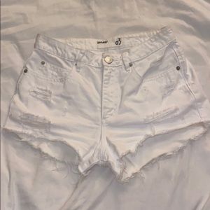 Garage white jean shorts
